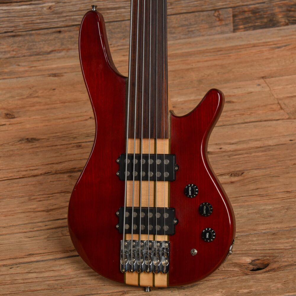 Ktone 6-String Fretless Bass Transparent Red - My Store