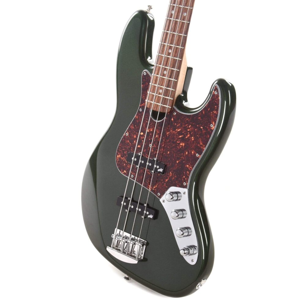Roscoe J Classic 4 Alder Cadillac Green w/Tortoise Pickguard & Dual Aguilar 4J-HC Pickups - My Store