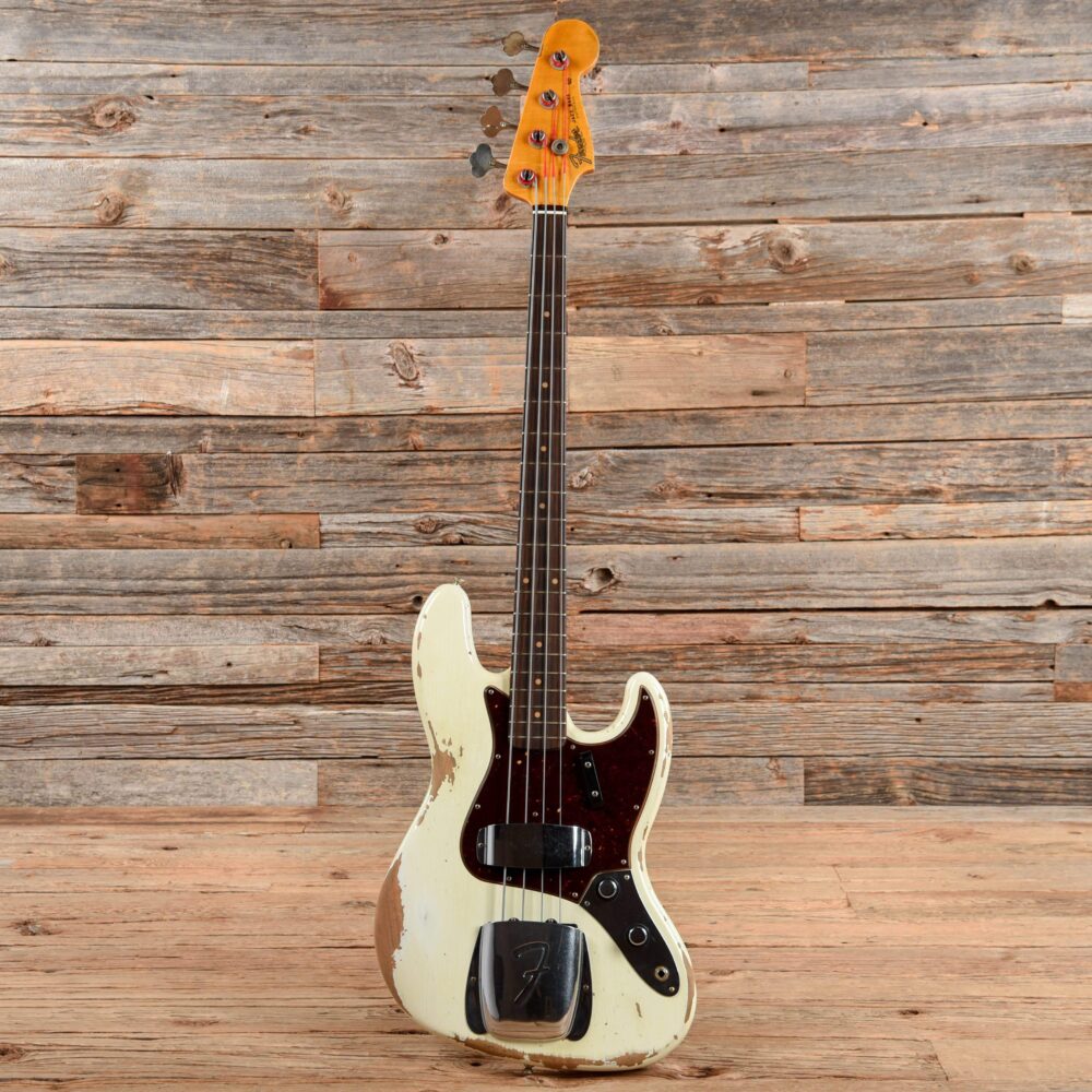 Fender Custom Shop 1961 Jazz Bass Heavy Relic Aged Olympic White 2019 - My Store