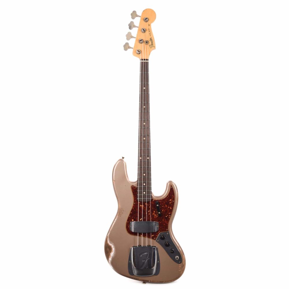 Fender Custom Shop Time Machine 1961 Jazz Bass Heavy Relic Aged Shoreline Gold - My Store