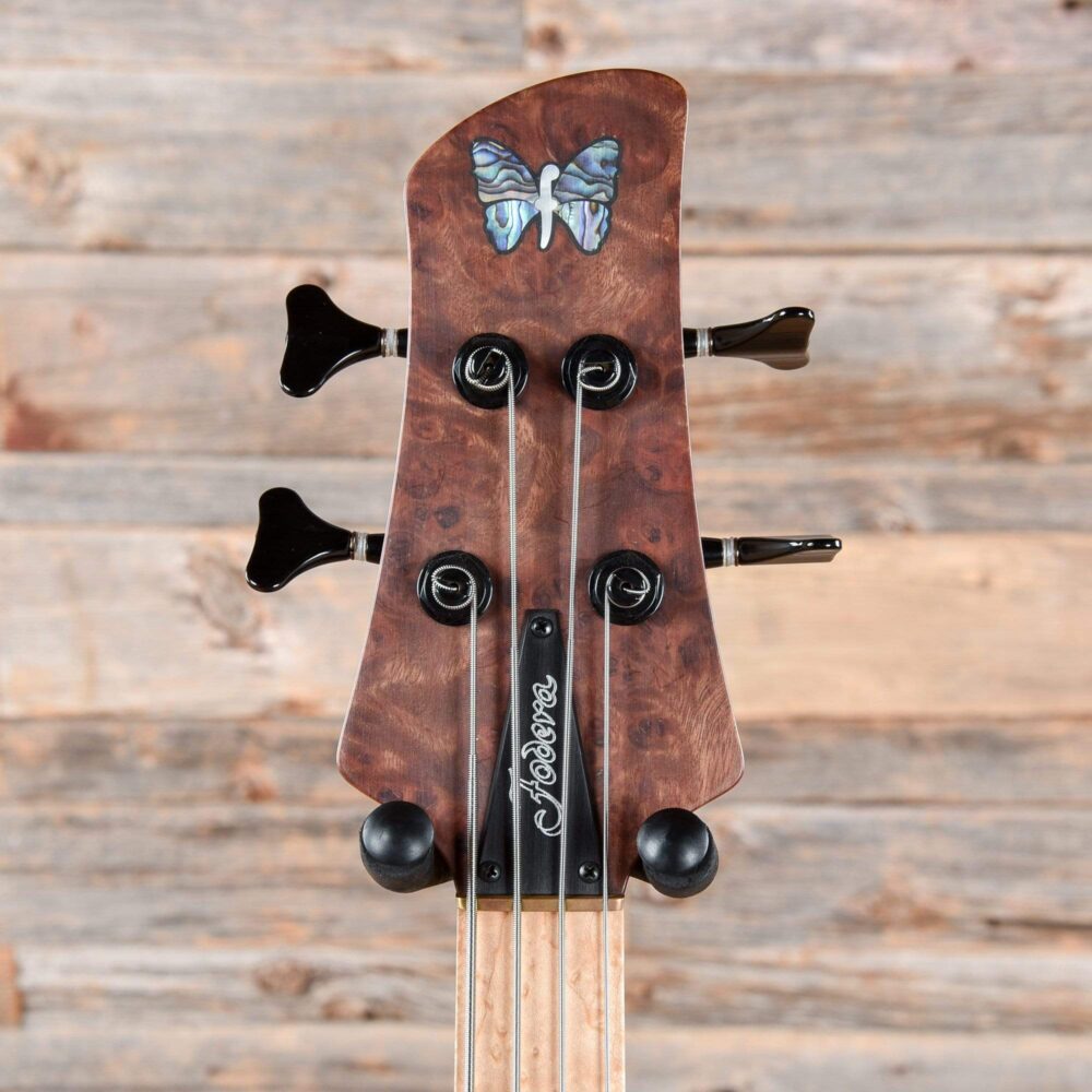 Fodera Viceroy Deluxe 4 Burmese Sal Top Roasted Ash Body w/Birdseye Maple Fingerboard - My Store