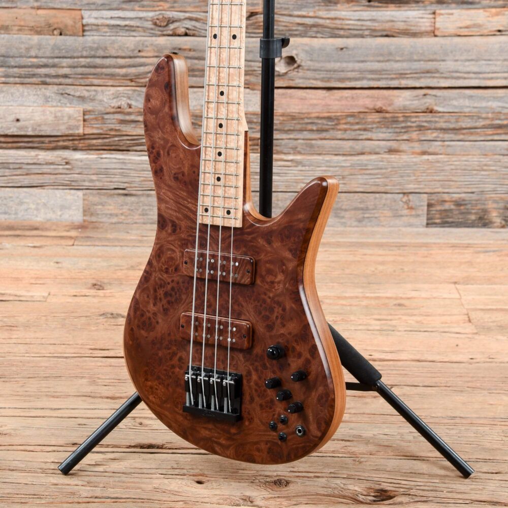 Fodera Viceroy Deluxe 4 Burmese Sal Top Roasted Ash Body w/Birdseye Maple Fingerboard - My Store