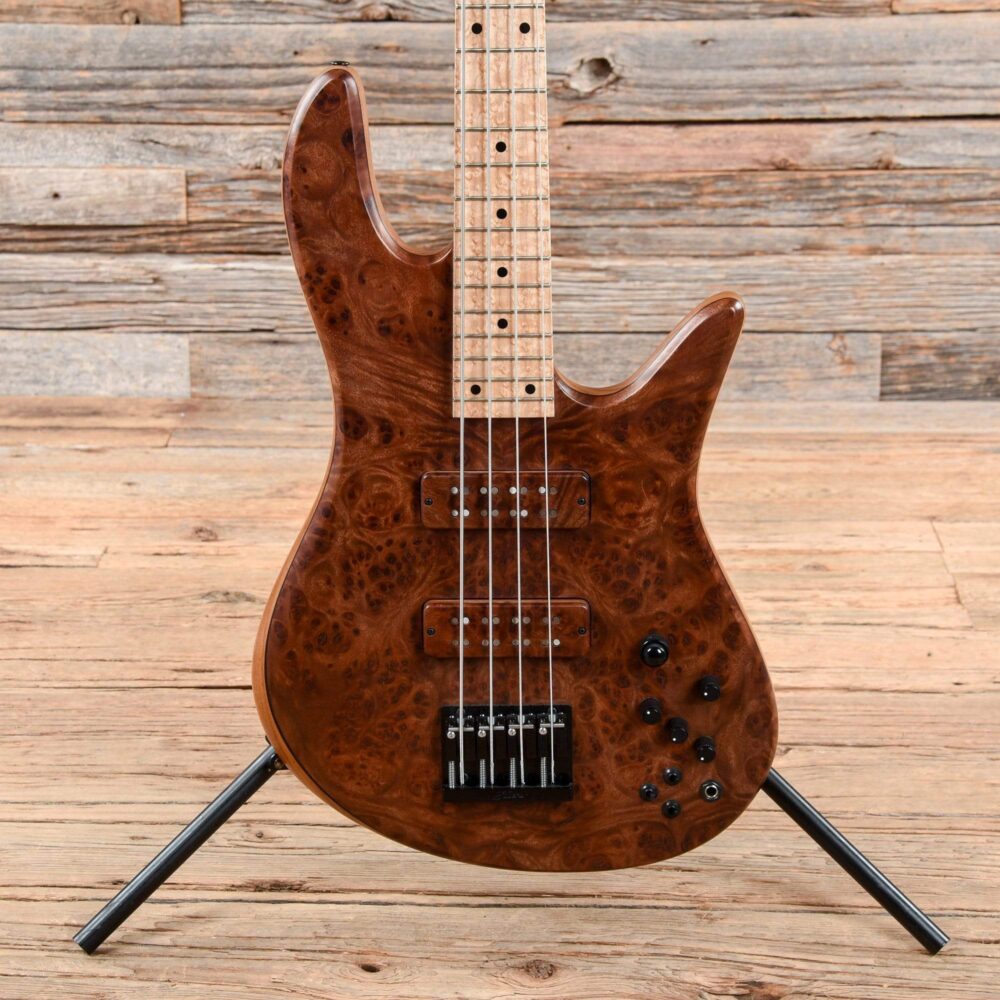 Fodera Viceroy Deluxe 4 Burmese Sal Top Roasted Ash Body w/Birdseye Maple Fingerboard - My Store