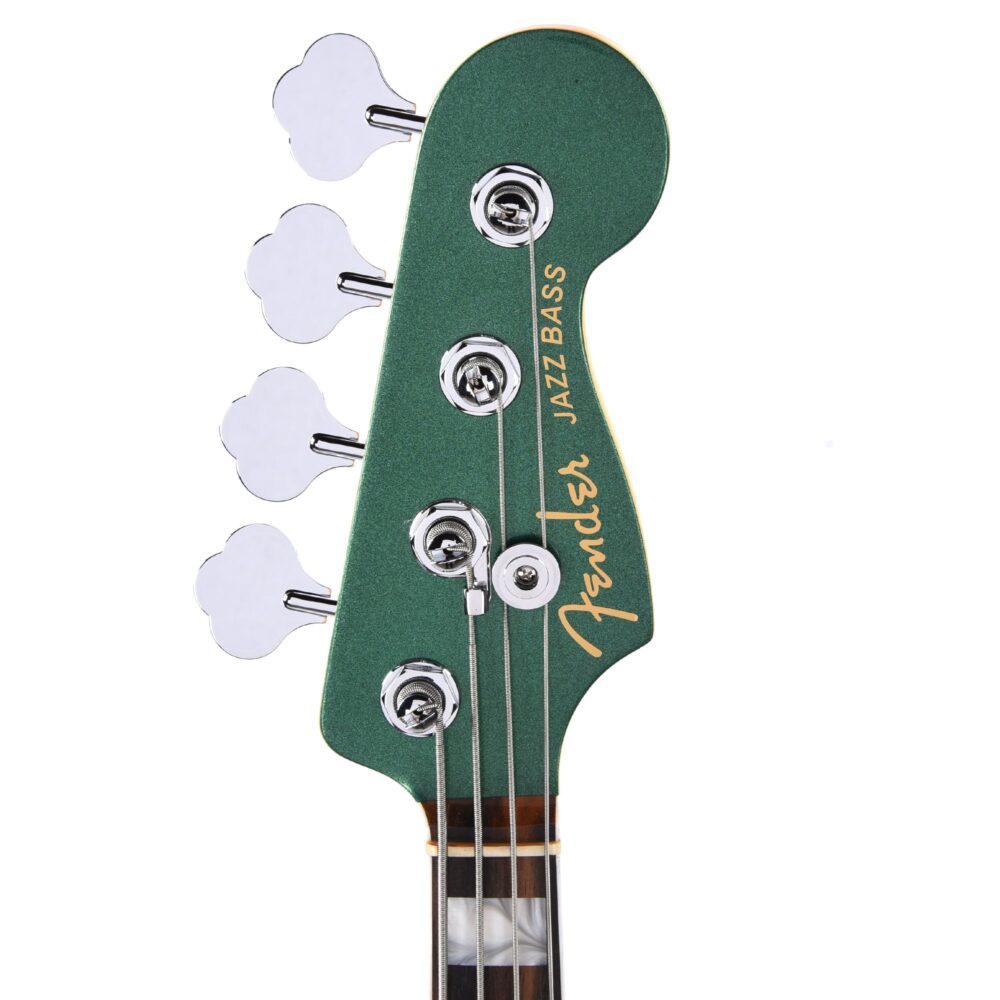 Fender American Ultra Jazz Bass Mystic Pine Green w/Ebony Fingerboard, Anodized Gold Pickguard, & Matching Headcap - My Store