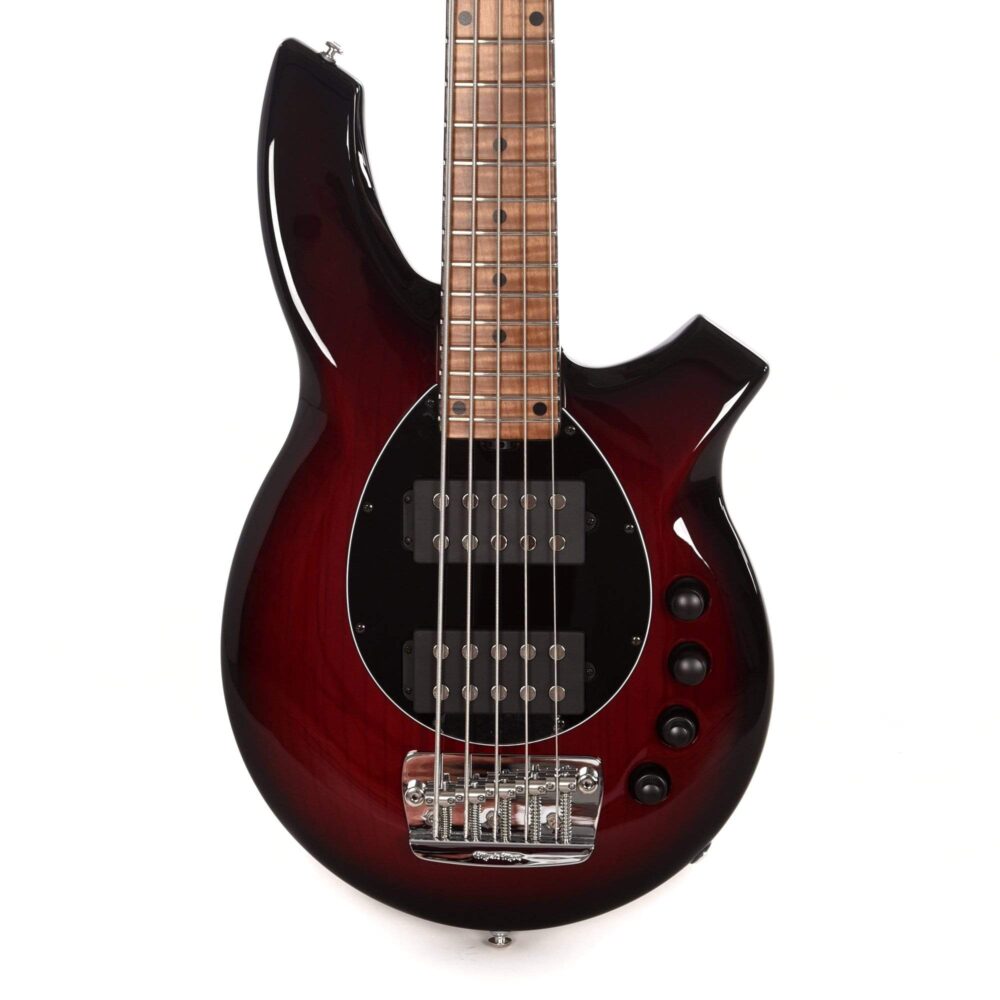 Music Man BFR Bongo 5 HH Wild Cherry Burst Roasted Figured Maple Neck - My Store