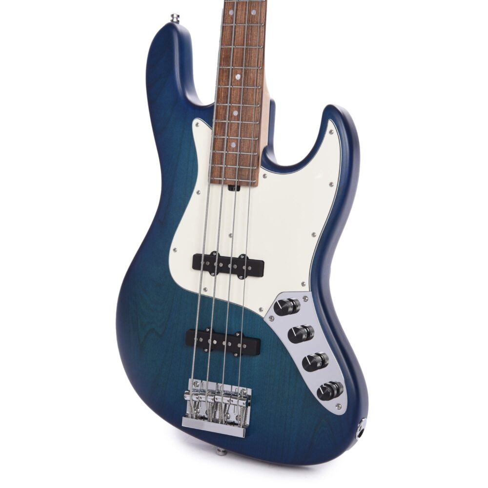 Sadowsky MetroLine 21-Fret Vintage JJ Bass 4-String Red Alder Body Bora Blueburst Transparent Satin - My Store