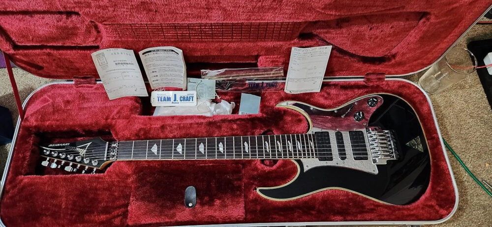 Ibanez UV777P-BK Steve Vai Signature Universe 1998 - 2012 - Black - The Guitar Rescue-The Guitar Rescue