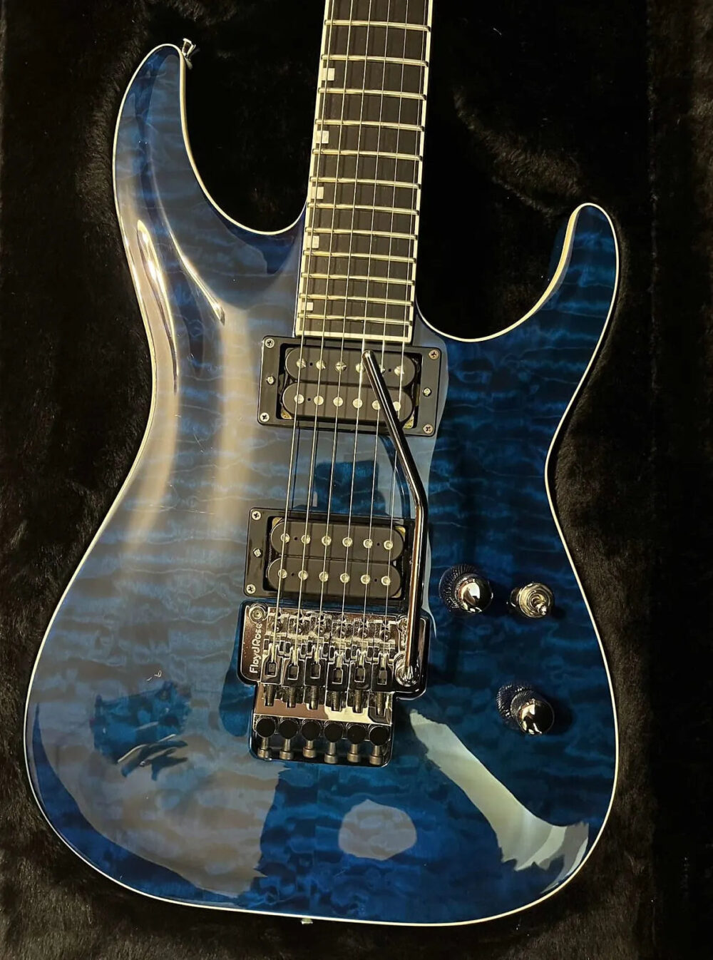 ESP Standard Horizon FR-II 2008 - Black Aqua (3D Quilt Top!) - The Guitar Rescue-The Guitar Rescue