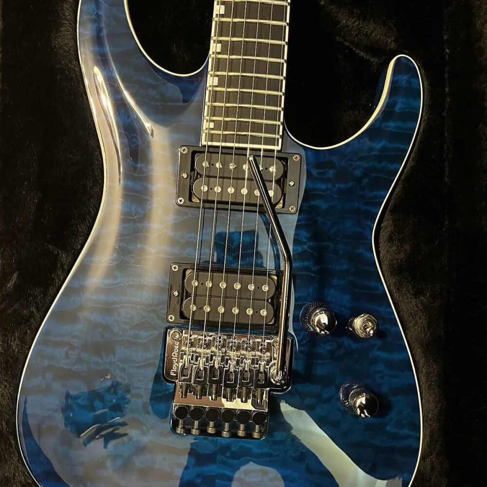 ESP Standard Horizon FR-II 2008 - Black Aqua (3D Quilt Top!) - The Guitar Rescue-The Guitar Rescue
