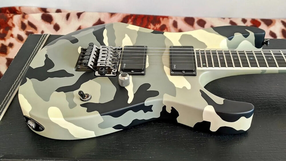 ESP M-II 2008 Urban camo - The Guitar Rescue-The Guitar Rescue