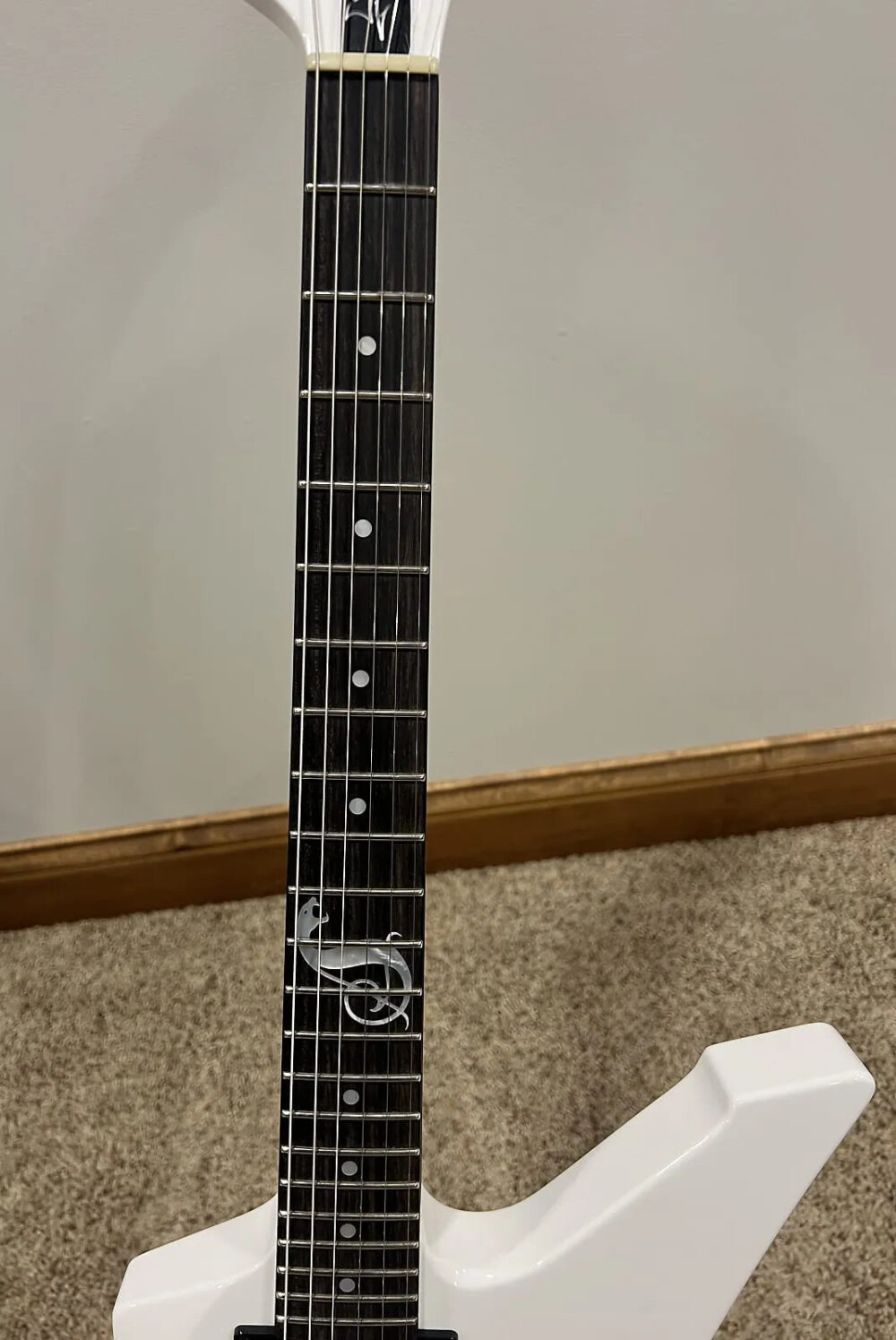 MINT ESP Snakebyte James Hetfield Signature Snow White - The Guitar Rescue-The Guitar Rescue