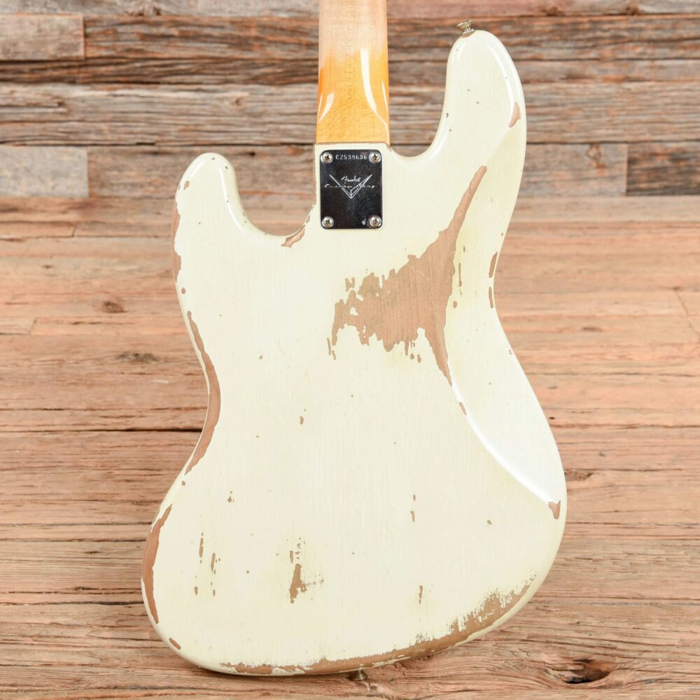 Fender Custom Shop 1961 Jazz Bass Heavy Relic Aged Olympic White 2019 - The Guitar Rescue-The Guitar Rescue