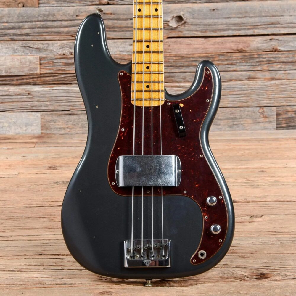 Fender Custom Shop 2019 Postmodern Bass Journeyman Relic Aged Charcoal Frost Metallic - The Guitar Rescue-The Guitar Rescue
