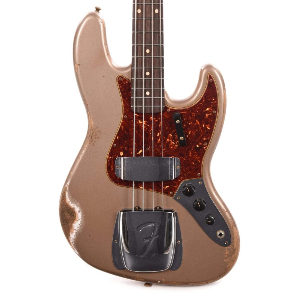 Fender Custom Shop Time Machine 1961 Jazz Bass Heavy Relic Aged Shoreline Gold - The Guitar Rescue-The Guitar Rescue