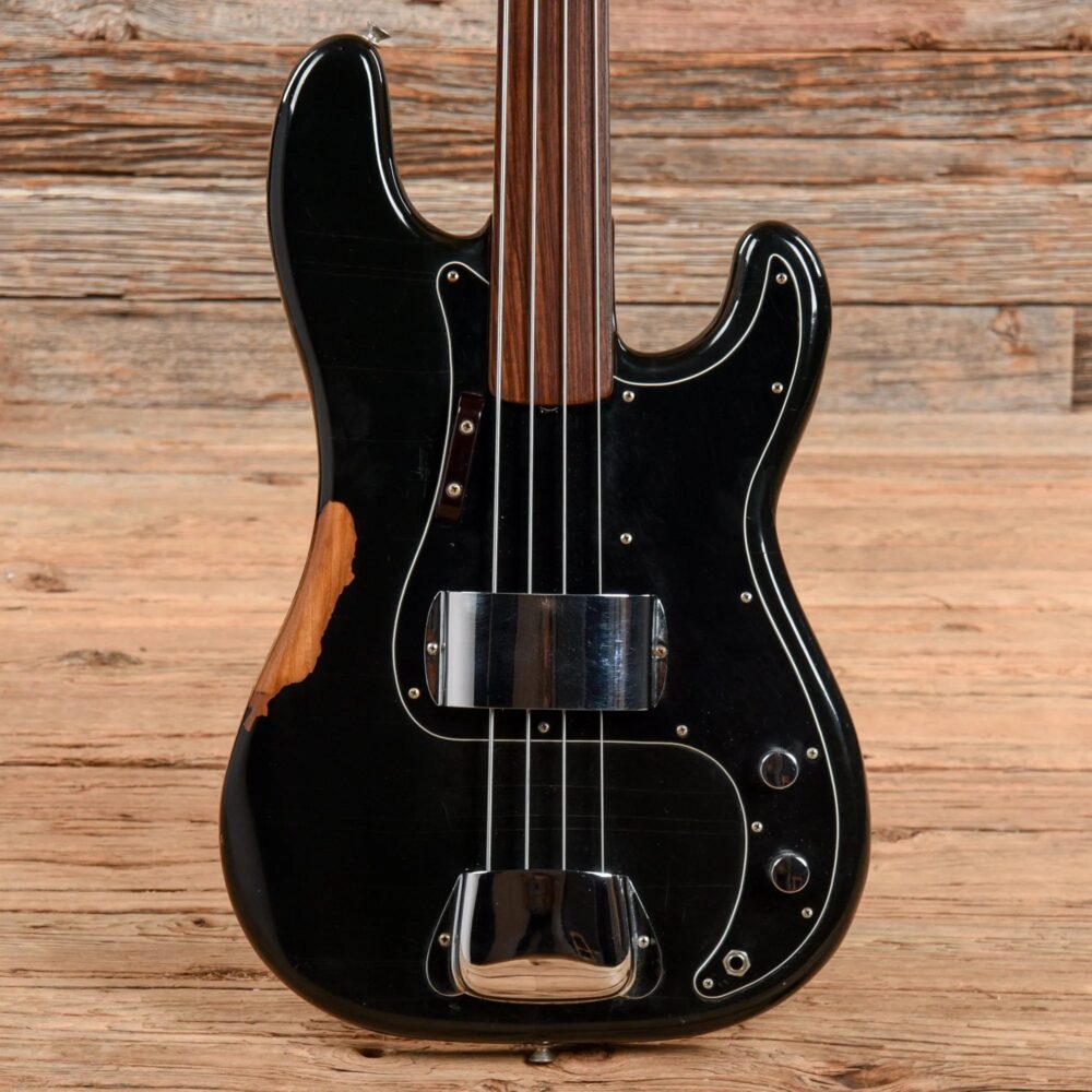 Fender Precision Bass Fretless Black 1977 - The Guitar Rescue-The Guitar Rescue