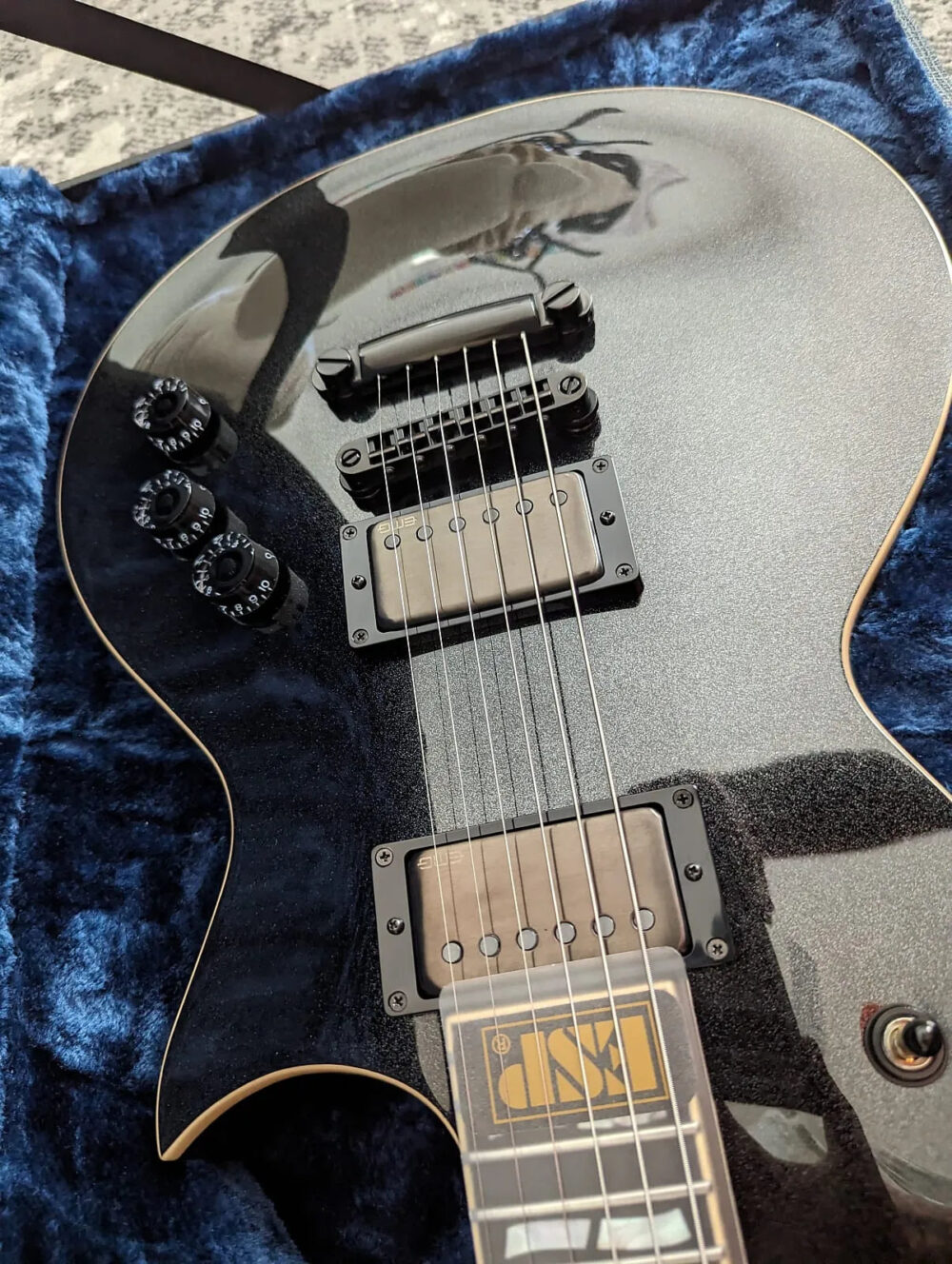 ESP USA Custom Shop Eclipse Sapphire Black Metallic 2024 w/OHSC - The Guitar Rescue-The Guitar Rescue