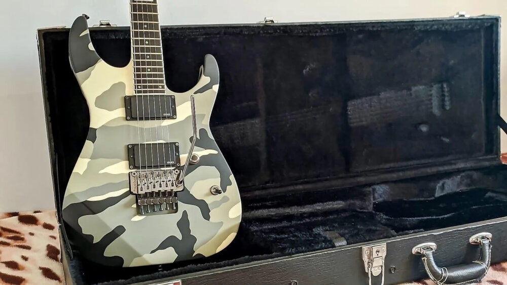 ESP M-II 2008 Urban camo - The Guitar Rescue-The Guitar Rescue