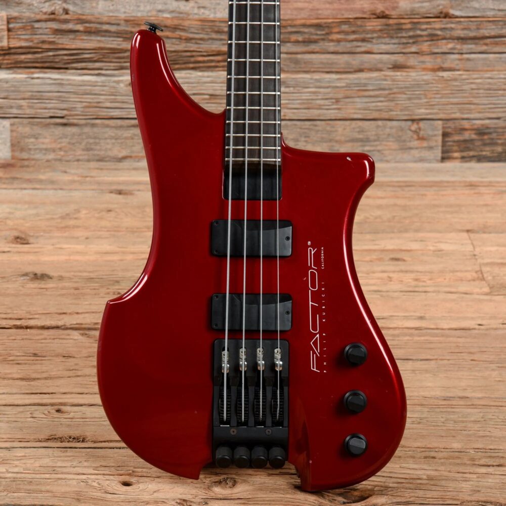 Kubicki Ex Factor Bass Red 1980s - The Guitar Rescue-The Guitar Rescue