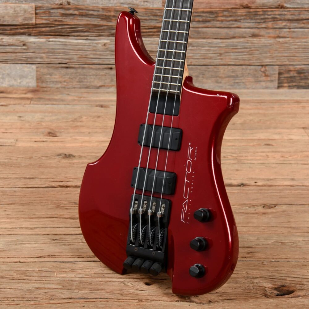 Kubicki Ex Factor Bass Red 1980s - The Guitar Rescue-The Guitar Rescue