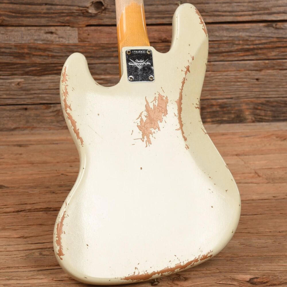 Fender Custom Shop 61 Jazz Bass Heavy Relic Olympic White 2023 - The Guitar Rescue-The Guitar Rescue
