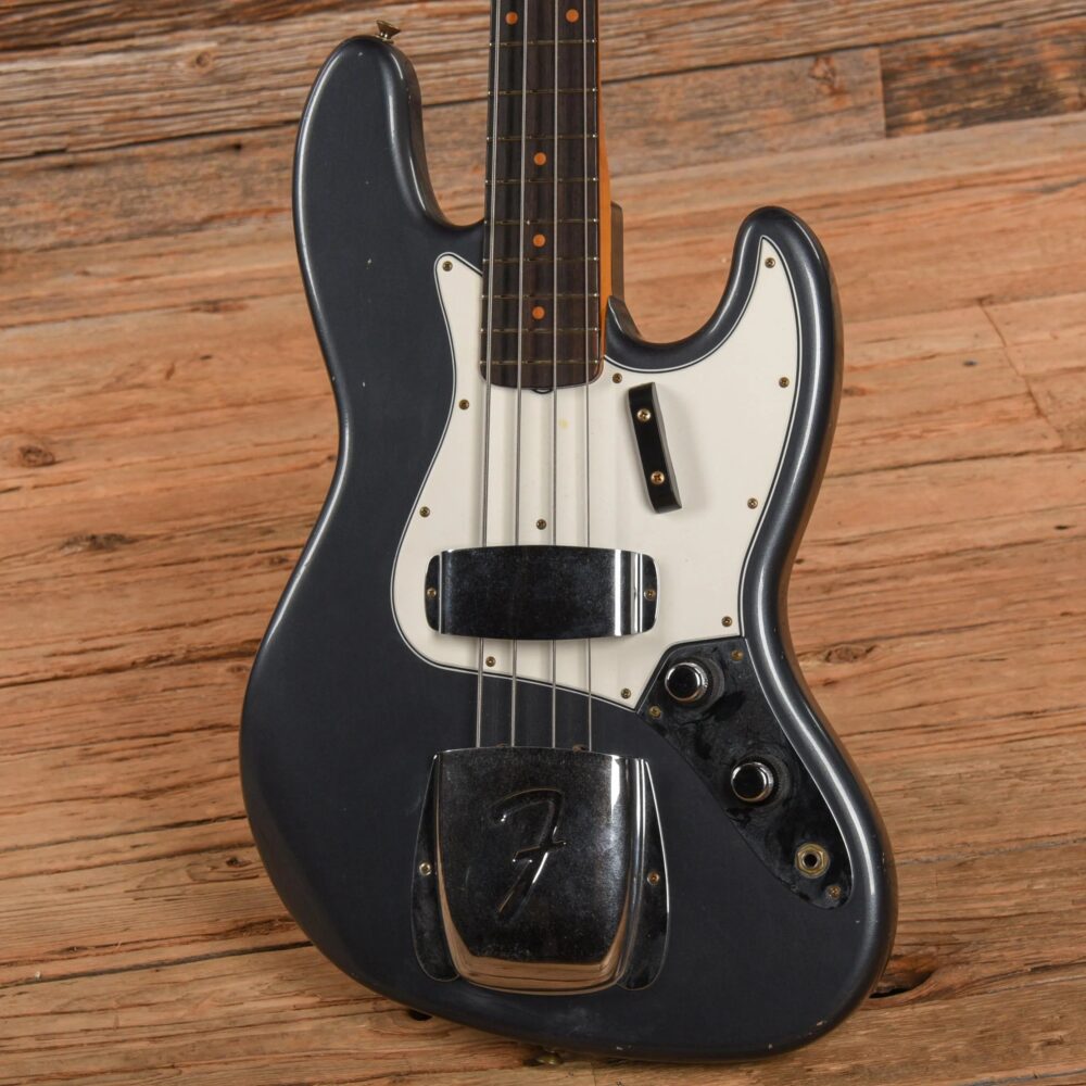 Fender Custom Shop '62 Jazz Bass Journeyman Relic Charcoal Frost Metallic - The Guitar Rescue-The Guitar Rescue