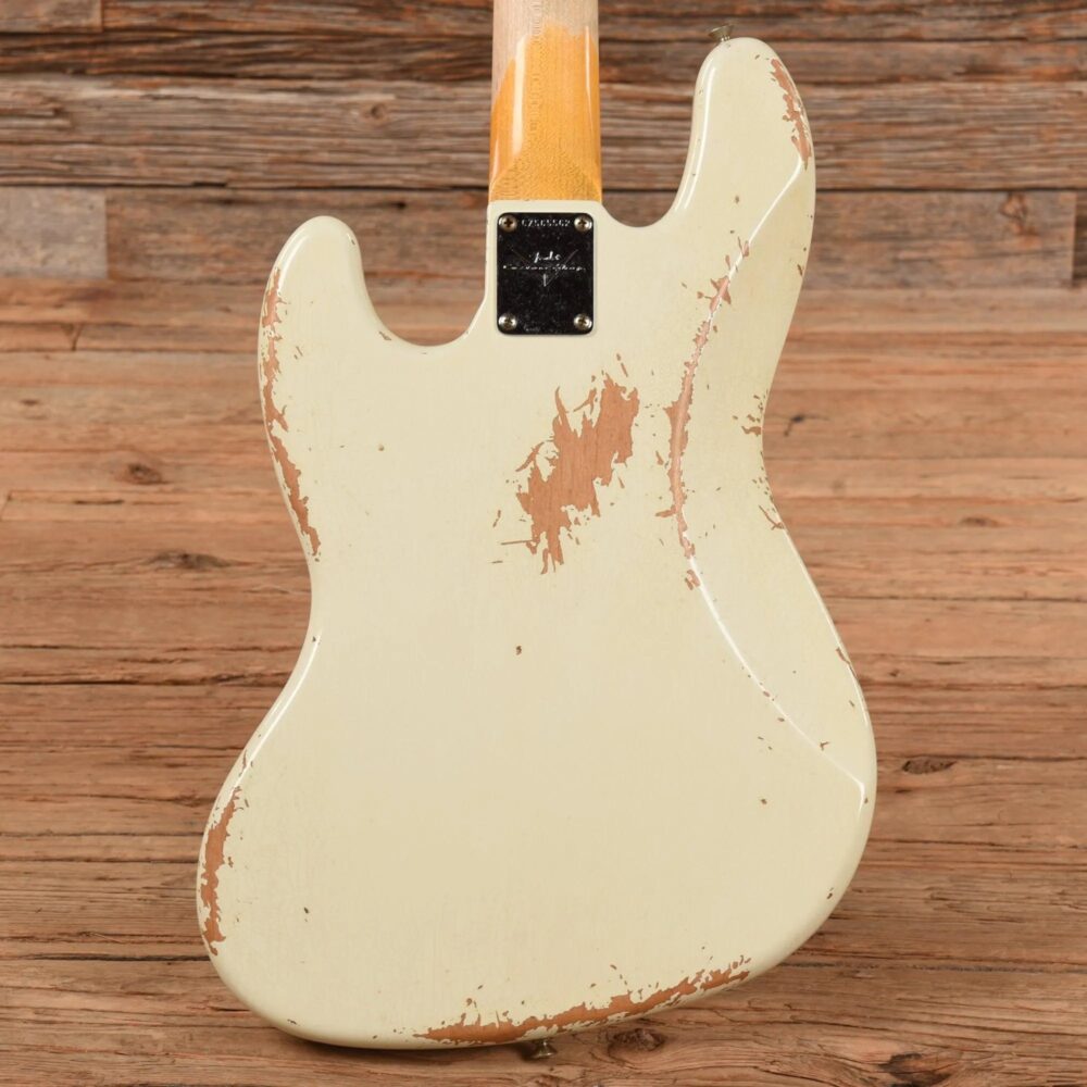 Fender Custom Shop 61 Jazz Bass Heavy Relic Olympic White 2023 - The Guitar Rescue-The Guitar Rescue
