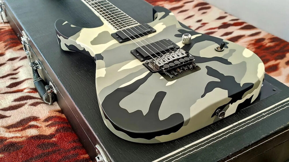 ESP M-II 2008 Urban camo - The Guitar Rescue-The Guitar Rescue