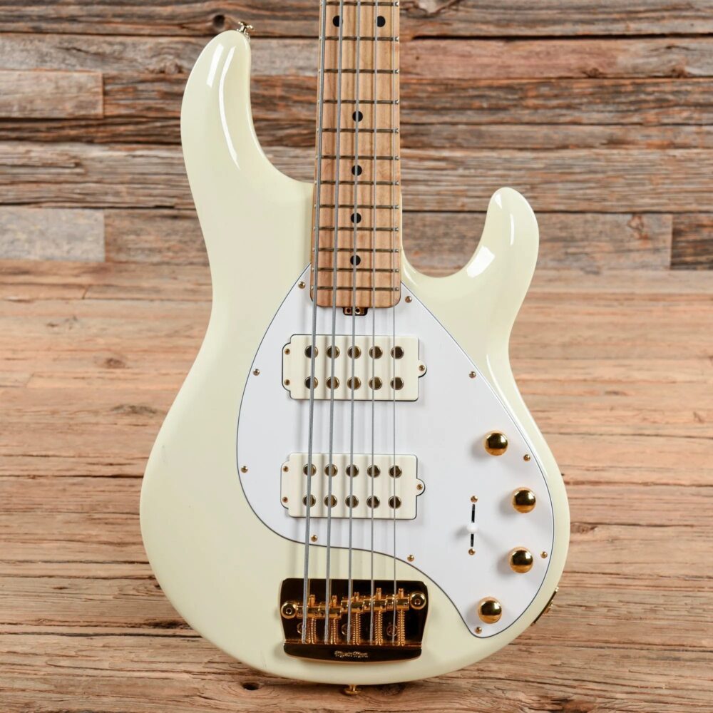 Music Man StingRay 5 HH Ivory White w/Gold Hardware 2016 - The Guitar Rescue-The Guitar Rescue