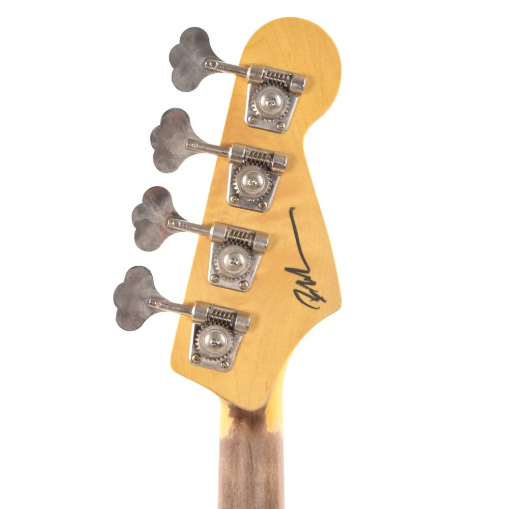 Nash JB-63 LEFTY Olympic White Light Relic w/4-Ply Tortoise Pickguard, Matching Headstock, & Lollar Pickups - The Guitar Rescue-The Guitar Rescue