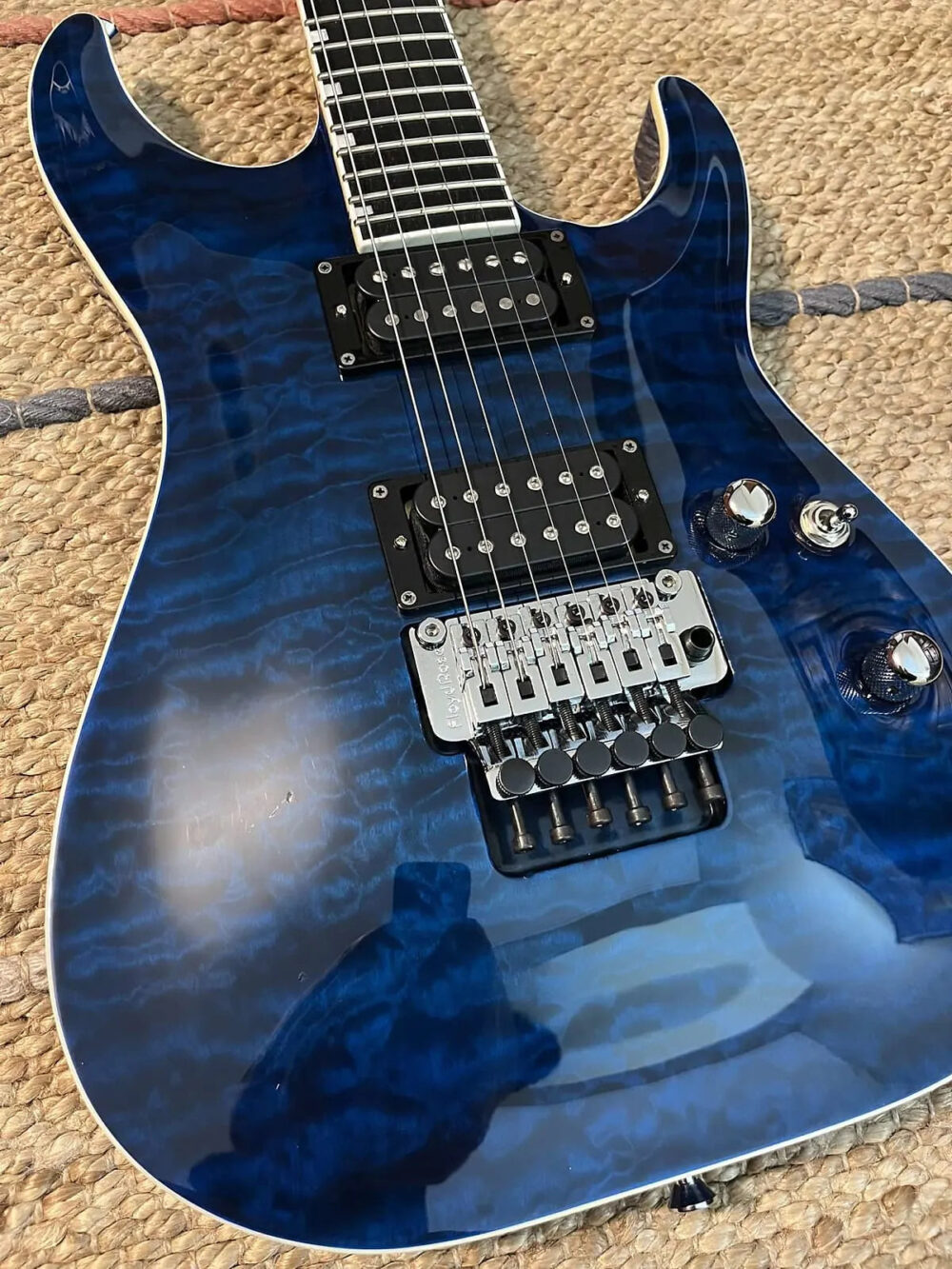 ESP Standard Horizon FR-II 2008 - Black Aqua (3D Quilt Top!) - The Guitar Rescue-The Guitar Rescue