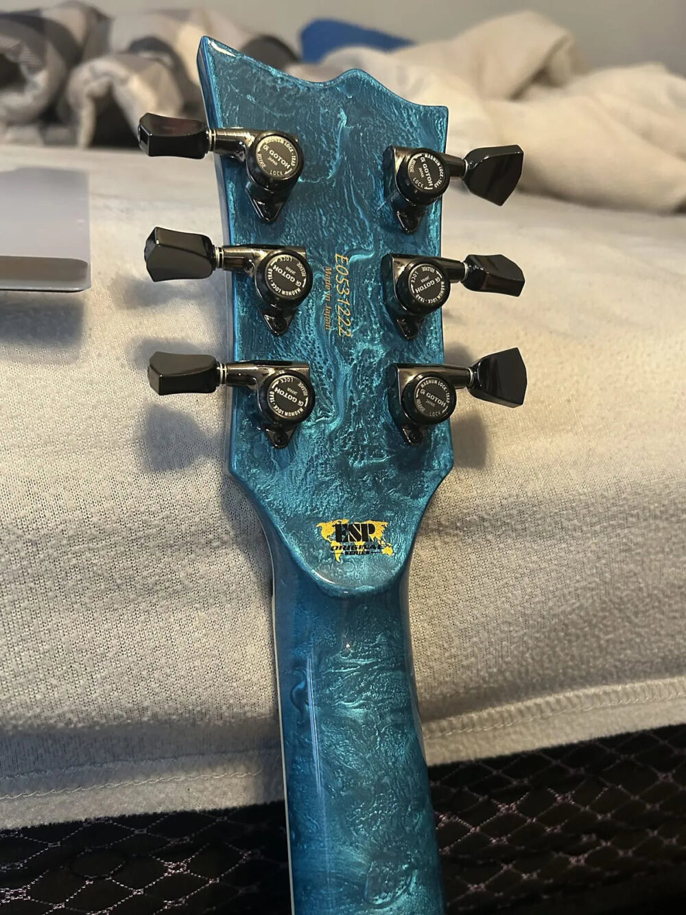 ESP Original Eclipse Custom - Blue Liquid Metal - The Guitar Rescue-The Guitar Rescue