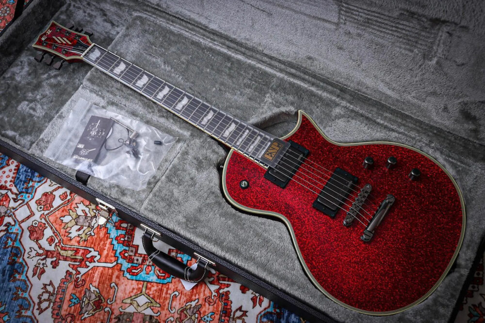 ESP MIJ E-II Eclipse DB "Red Sparkle + Ebony" (2023) - The Guitar Rescue-The Guitar Rescue