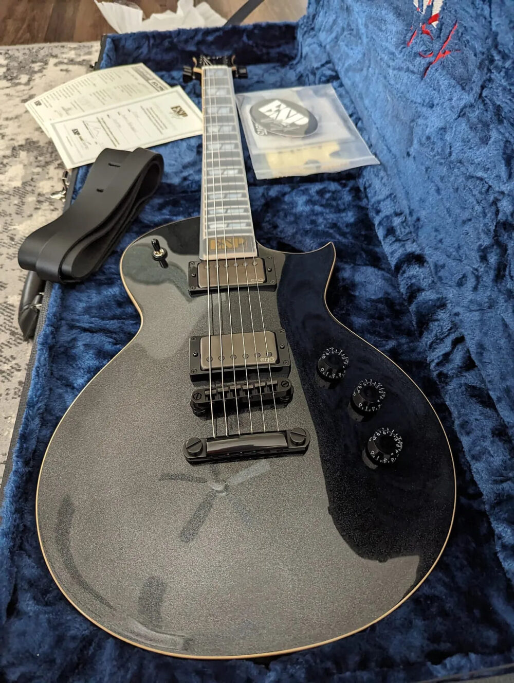 ESP USA Custom Shop Eclipse Sapphire Black Metallic 2024 w/OHSC - The Guitar Rescue-The Guitar Rescue